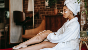 using lotion